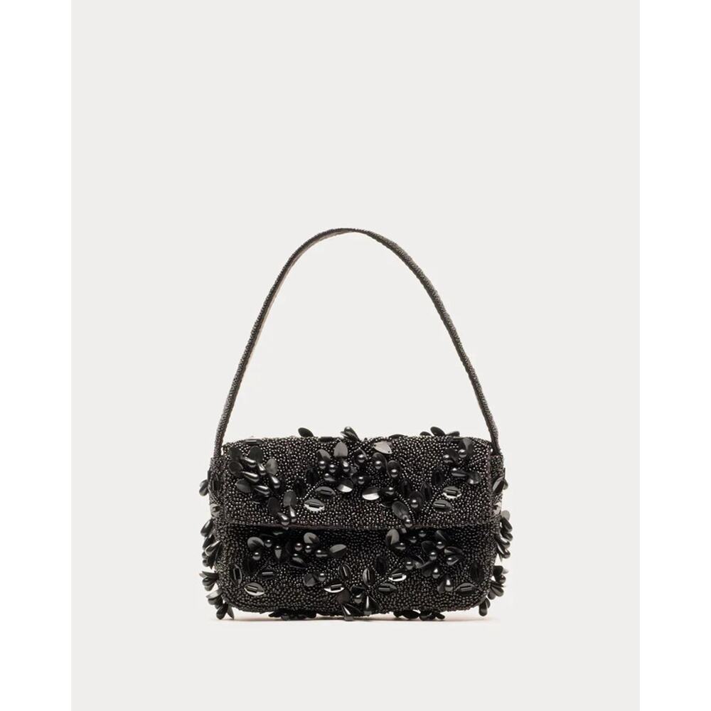Frances Valentine Tini Beaded Shoulder Bag ~ Black